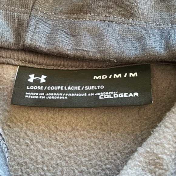 Under Armour Womens BIG LOGO Hooded Cold Gear Sweatshirt‎ Medium M Dark Gray - Picture 6 of 7
